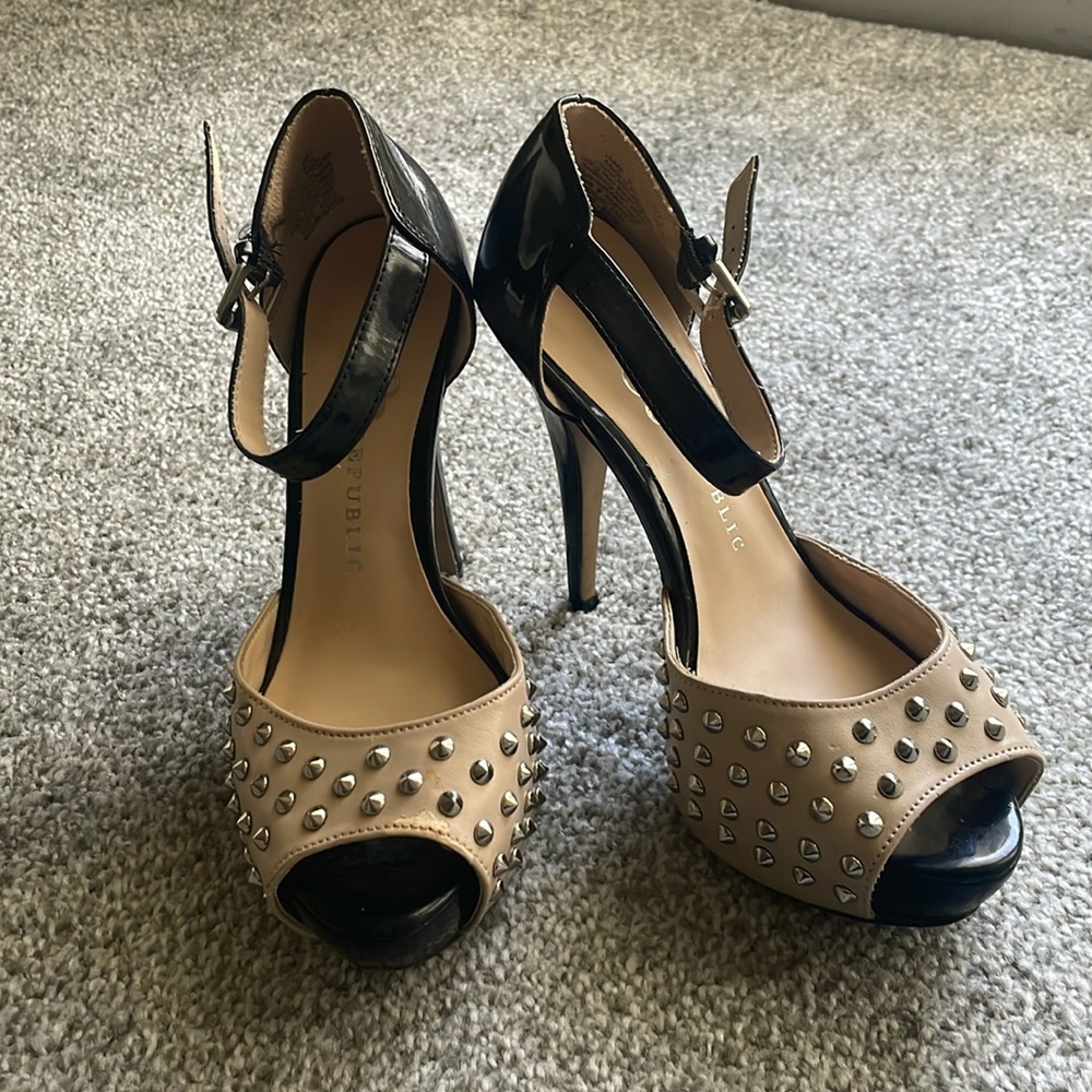 Studded platform heels